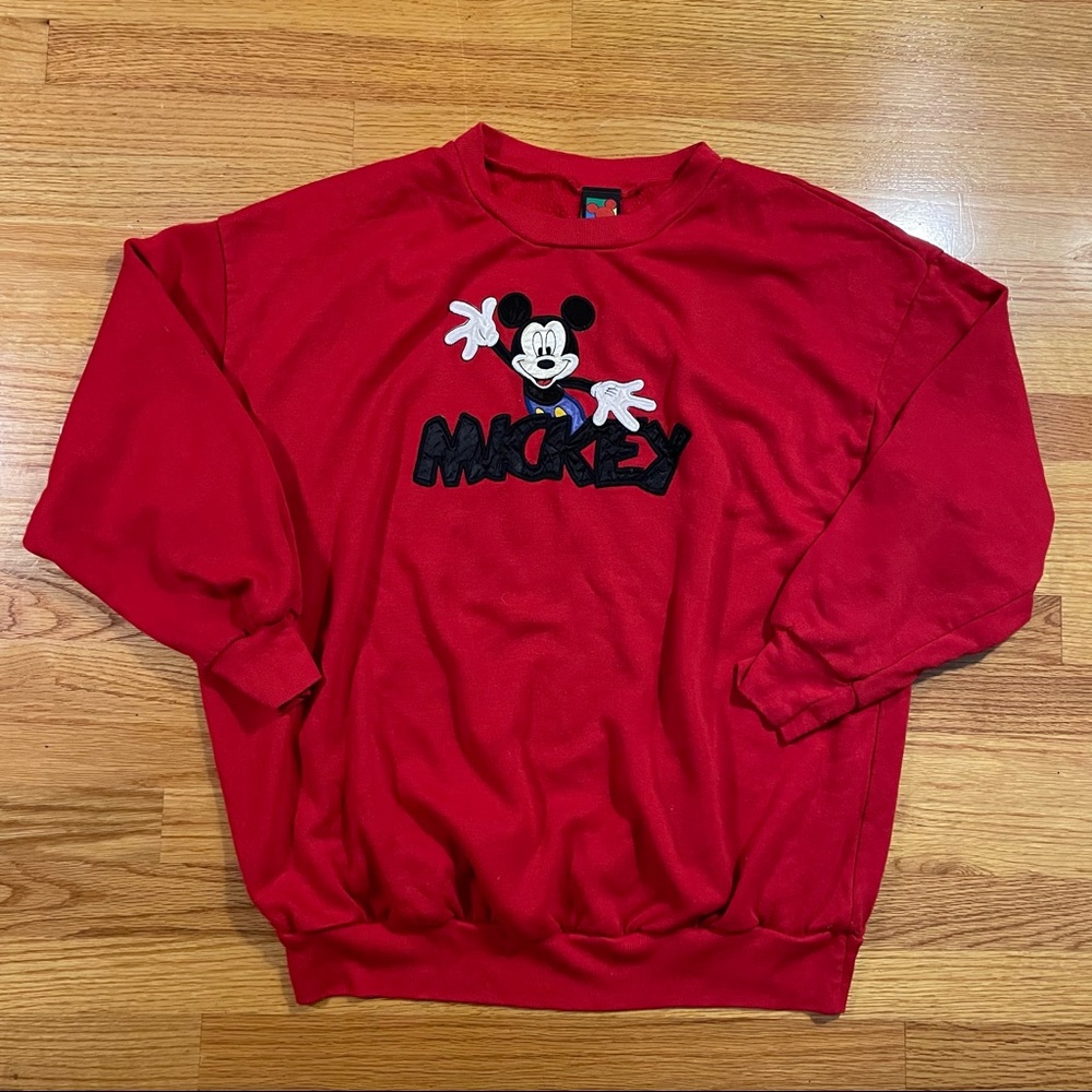 Vintage Mickey Unlimited Sweatshirt Size 2XL Red Made In USA Embroidered Logo
